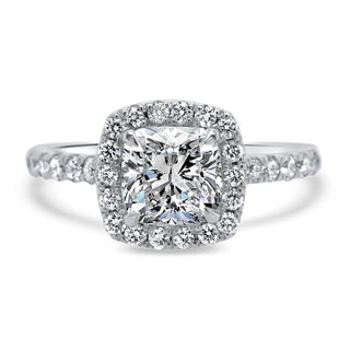 2 CT Cushion Cut Moissanite Halo Diamond Engagement Ring For Women