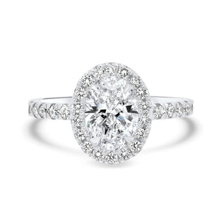 2 CT Oval Cut Moissanite Diamond Halo Engagement Ring 