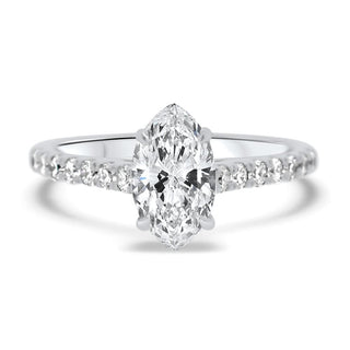 3 CT Marquise Cut Pave Set Moissanite Diamond Engagement Ring