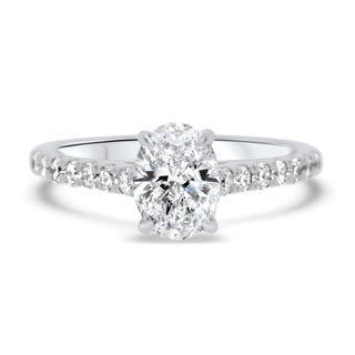 2 CT Oval Cut Moissanite Diamond Pave Setting Wedding Ring For Her
