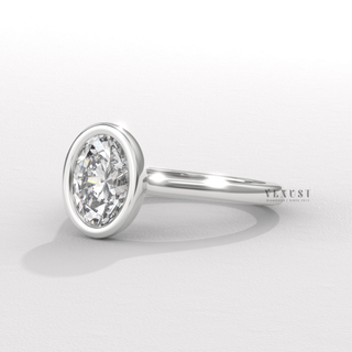 oval bezel diamond engagement