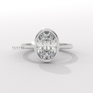 oval bezel ring platinum