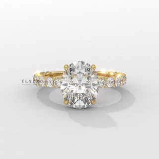 oval cut pavé engagement ring