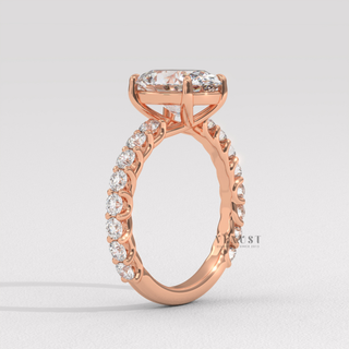 oval cut pavé engagement ring white gold