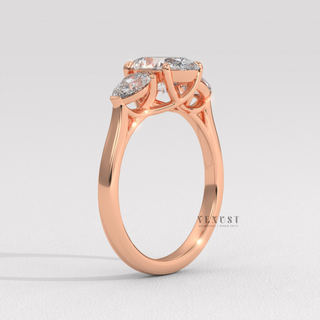 oval diamond engagement ring with pear side stones for sale