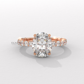 oval diamond pavé ring