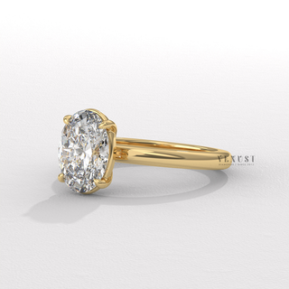 oval diamond ring thin band