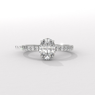 oval diamond ring with soft sparkle look
