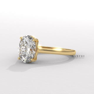 oval diamond solitaire ring white gold