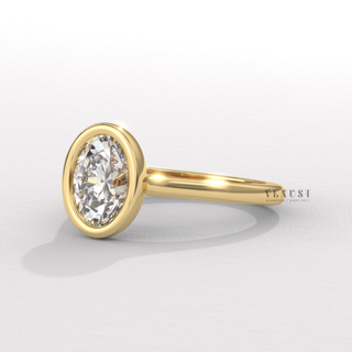 oval bezel solitaire ring