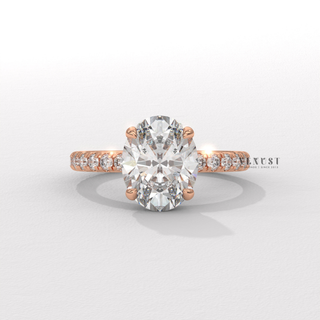 oval engagement ring set