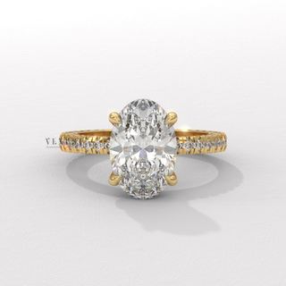 oval engagement ring with diamond accents