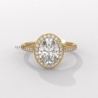 oval diamond ring, halo diamond ring