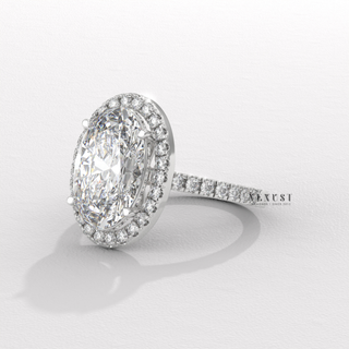 oval halo glam ring