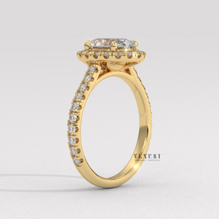 oval halo minimalist ring, oval halo luxury ring