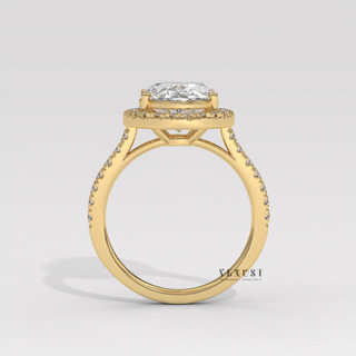 oval halo party ring