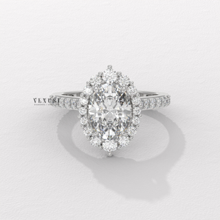 oval halo ring wedding inspiration, val halo ring diamond look, oval halo ring moissanite shine, oval halo ring sparkle, oval halo ring brilliant cut, oval halo ring fine design, oval halo ring classic style,