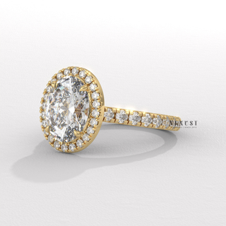 oval halo ring brilliant cut