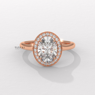 oval halo diamond ring, oval halo moissanite ring