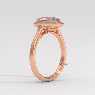 oval halo modern ring, oval halo classic ring