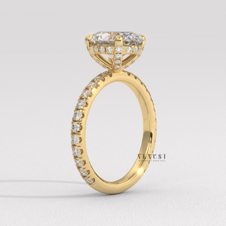 oval pave diamond ring