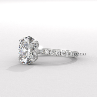 oval pave engagement ring