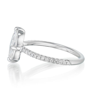oval pave moissanite ring