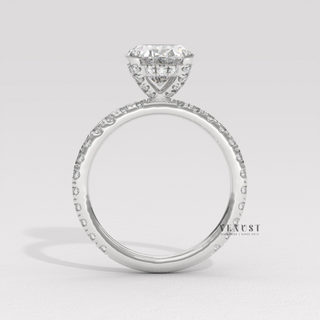 oval pave ring for women