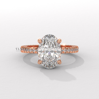 oval ring with sparkling band