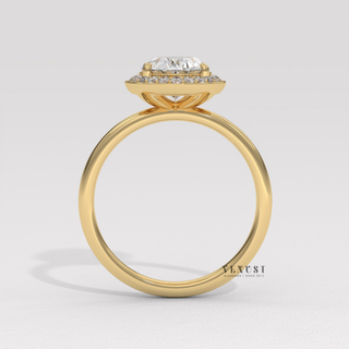 oval solitaire halo ring high sparkle