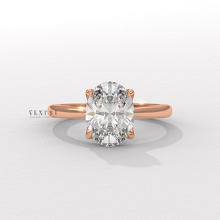 oval solitaire moissanite ring