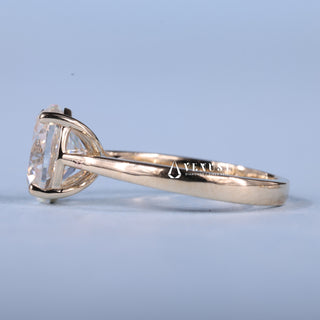 2.0CT Oval Moissanite Diamond Cathedral Engagement Ring