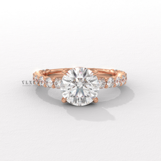 round diamond pavé ring