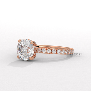 pave round diamond ring,ound solitaire pave ring, round cut diamond pavé band, round halo pave ring, round pave wedding ring, round cut moissanite pave ring, round diamond micro pave ring