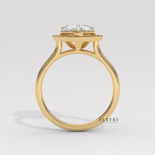 pear cathedral setting ring