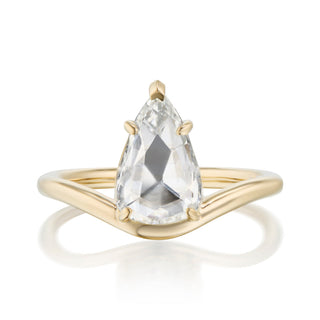 pear shaped engagement ring, curved band engagement ring, pear moissanite engagement ring, pear cut ring