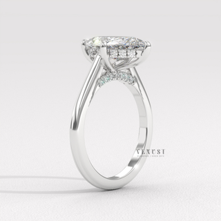 pear cut cathedral engagement ring
