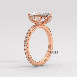 pear cut pave engagement ring
