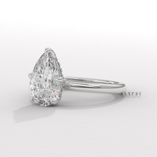 pear diamond hidden halo ring
