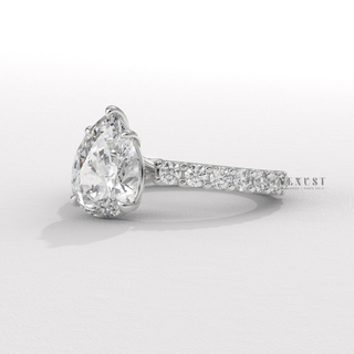 pear engagement ring pave
