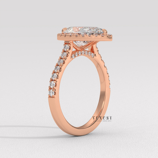 pear halo pave online ring