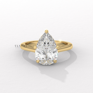 pear hidden halo cathedral ring