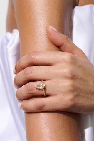 pear moissanite engagement ring