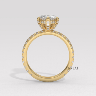 pear pave micro pave engagement ring