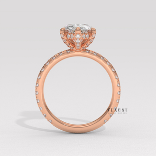 pear pave modern engagement ring
