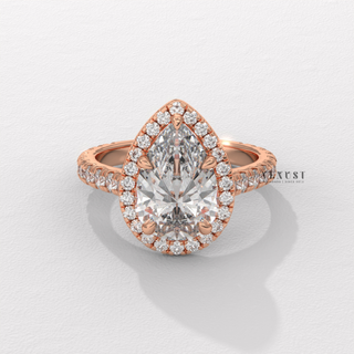 pear pave moissanite ring