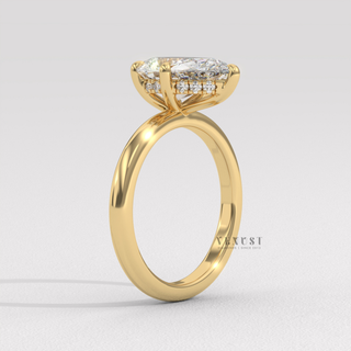 pear shape engagement ring hidden halo