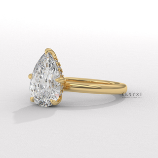 pear solitaire hidden halo ring