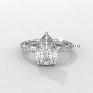 pear trendy pave ring