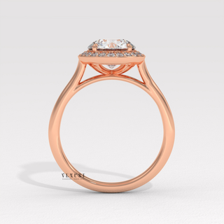 moissanite round halo setting